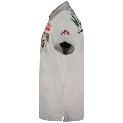 Washed effect short-sleeved polo shirt Light grey Light grey_img_3