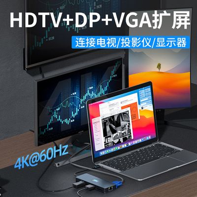 Type-c docking station USB3.2 expander Gigabit port notebook set splitter 11-in-one docking station_img_3