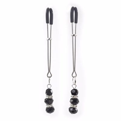 Bondage Boutique Gold Adjustable Nipple Clamps Beads Sex toys Metal Silicone Nipple clamps for beginner's nipple stimulation_img_3