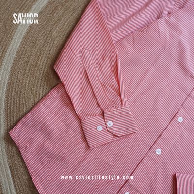 Crimson Stripe Old Money Shirt – Full Sleeve Cotton Classic_img_1