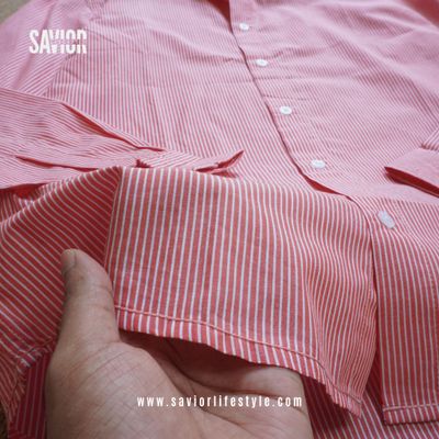Crimson Stripe Old Money Shirt – Full Sleeve Cotton Classic_img_2