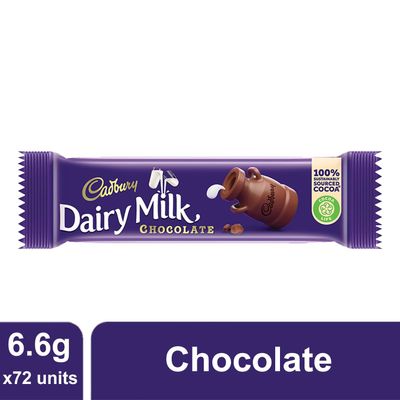 Cadbury Dairy Milk Chocolate Bar 6.6g 5rs Box (Pack of 72) INDIAN_img_1