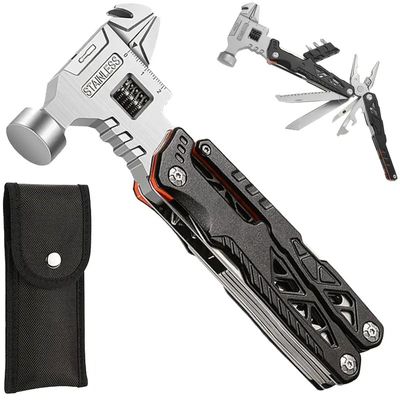 Adjustable Wrench Multi tool Hammer, 18-in-1 All in One Survival Tools_img_0