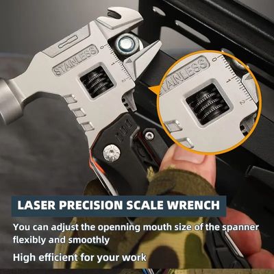Adjustable Wrench Multi tool Hammer, 18-in-1 All in One Survival Tools_img_5