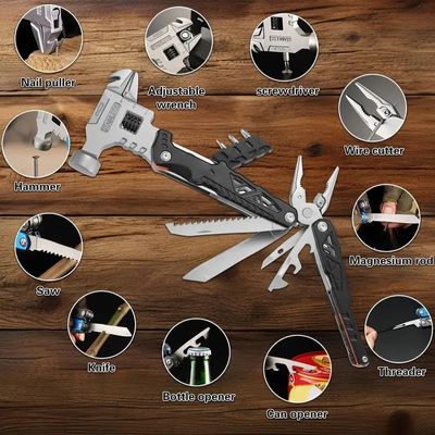 Adjustable Wrench Multi tool Hammer, 18-in-1 All in One Survival Tools_img_1