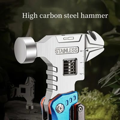 Adjustable Wrench Multi tool Hammer, 18-in-1 All in One Survival Tools_img_2