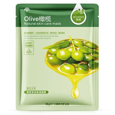 OLIVE Natural Skin Care Facial Mask HCHANA Brand, Korean Face Skin Care Moisturizing Sheet Mask , Private Label Natural Plant Fruit Foil Serum Collagen Facial Mask_img_0