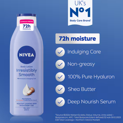 NIVEA Irresistibly Smooth Body Lotion for Dry Skin, 400ml_img_2