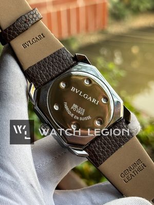 BVLGARI MATT CASE BROWN BELT WHITE DIAL SWEEP_img_2