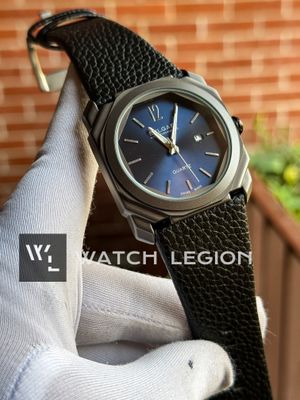 BVLGARI MATT BLACK CASE BLACK BELT BLUE DIAL SWEEP_img_0