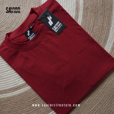 Maroon Premium Half Sleeve T-Shirt – 180 GSM Unisex_img_2