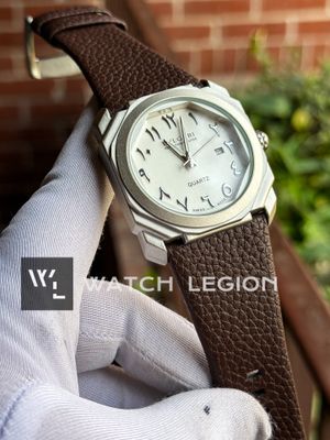 BVLGARI ARABIC MATT CASE BROWN BELT WHITE DIAL SWEEP_img_0
