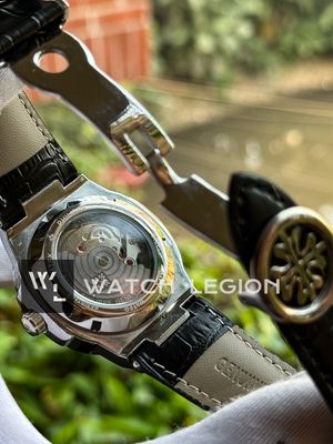 PATEK NAUTILUS HONEYCOMB BLACK BELT WHITE DIAL SWEEP_img_2