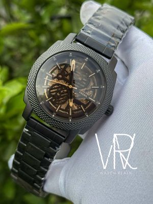 FOSSIL BLACK CHAIN BROWN DIAL