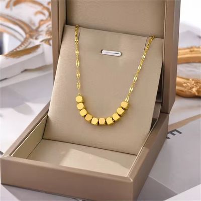 Fashion Upscale Jewelry Beaded Minimalism Square Charm Dazzling Chain_img_0