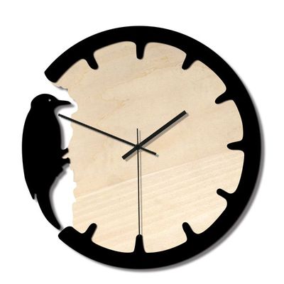 Woodpecker Retro Wall Clock – Creative European Style Wooden Decorative Clock for Home & Office_img_0