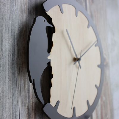 Woodpecker Retro Wall Clock – Creative European Style Wooden Decorative Clock for Home & Office_img_2