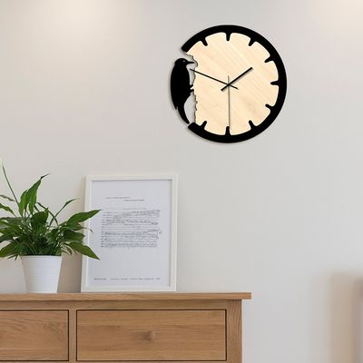 Woodpecker Retro Wall Clock – Creative European Style Wooden Decorative Clock for Home & Office_img_5