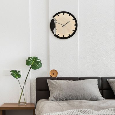 Woodpecker Retro Wall Clock – Creative European Style Wooden Decorative Clock for Home & Office_img_7