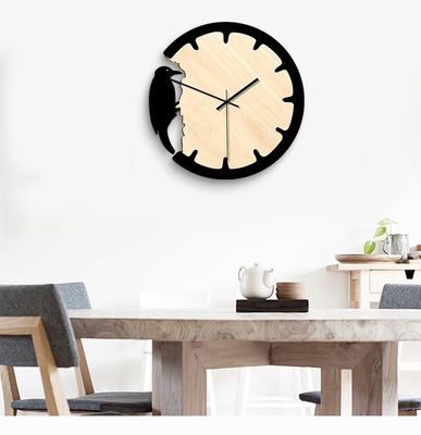 Woodpecker Retro Wall Clock – Creative European Style Wooden Decorative Clock for Home & Office_img_9