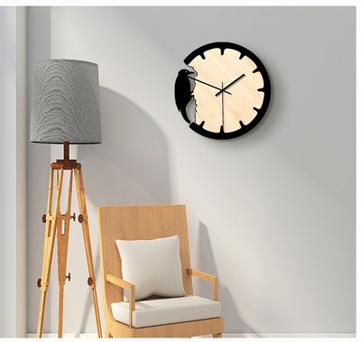 Woodpecker Retro Wall Clock – Creative European Style Wooden Decorative Clock for Home & Office_img_11