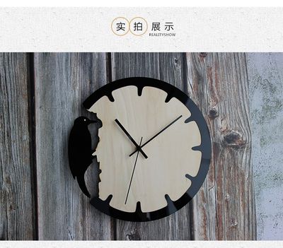 Woodpecker Retro Wall Clock – Creative European Style Wooden Decorative Clock for Home & Office_img_12