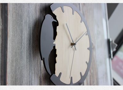 Woodpecker Retro Wall Clock – Creative European Style Wooden Decorative Clock for Home & Office_img_13