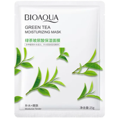 GREEN TEA BIOAQUA Moisturizer  Korean Face Skin Care Moisturizing Sheet Mask , Private Label Natural Plant Fruit Foil Serum Collagen Facial Mask_img_0