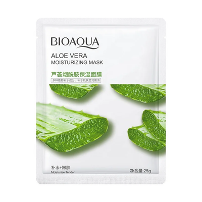 ALOE VERA Moisturizer Mask BIOAQUA Korean Face Skin Care Moisturizing Sheet Mask , Private Label Natural Plant Fruit Foil Serum Collagen Facial Mask_img_0