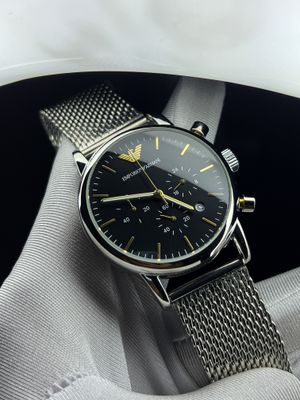 Emporio Armani Mash Chain Silver Black Dial AA Grade_img_0