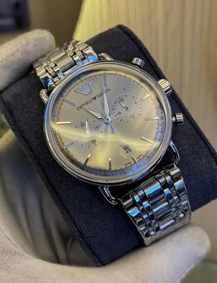 Emporio Armani Oval Glass Simple Gray Dial Slim AA Grade Chain_img_0