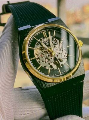 Tissot PRX Automatic Silicone Strap Gold Vejel Semi AAA Grade_img_0
