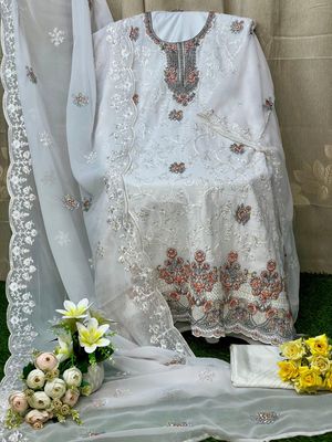 Semi –Embroidery & Sequence Work Party dress_img_9