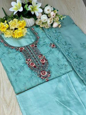 Semi –Embroidery & Sequence Work Party dress_img_11