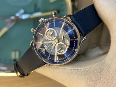 Emporio Armani Macanicco Blue Belt Silver Case AA Grade_img_0