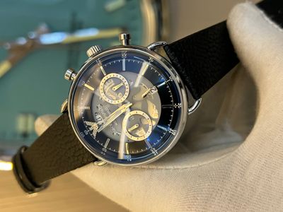 Emporio Armani Macanicco black belt Black Dial Silver Case AA Grade_img_0