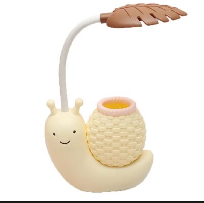 Cute Table Lamp, LED Night Study Light USB Charging Snail Animal Eye Protection Table Lite_img_3