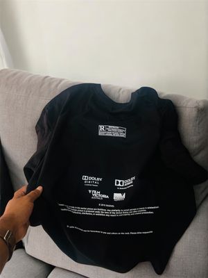 Black oversized t-shirt- text font 190 gsm_img_0