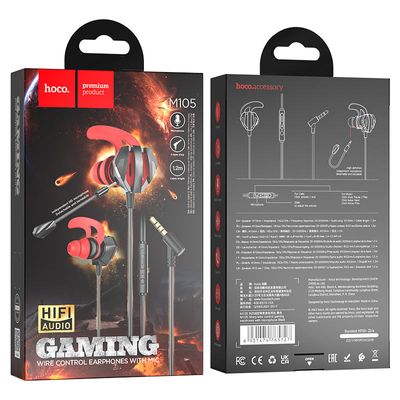 Hoco M105 Sharp Wired Gaming Earphones – 3.5mm AUX, Detachable HD Mic, 1.2m Cable_img_7