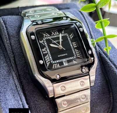 Cartier De Santos Black Dial Black Vejel Semi AAA Grade_img_0