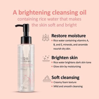 The Face Shop Rice Water Bright Light Facial Cleansing Oil, 150ml By koreanbeautypoint_img_0