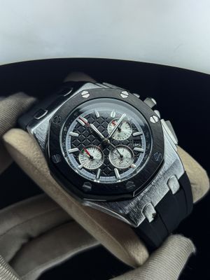 AP Silicone white Sub Silver Case black belt Semi AAA Grade_img_0