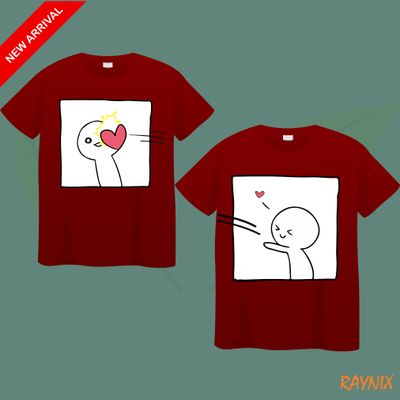 Couple Love Sharing 100% Cotton Fabrics DTF Printed T-Shirt_img_0