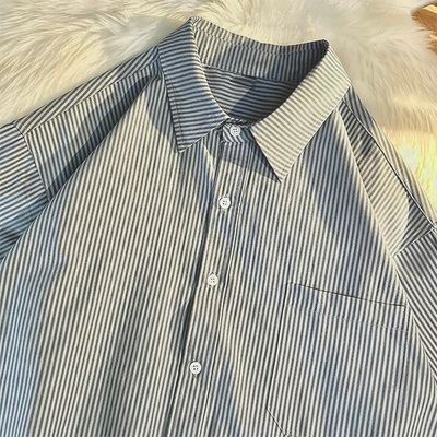 vintage drop shoulder half sleeve loose fit shirt_img_1