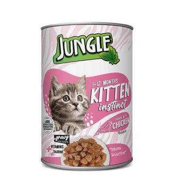 Jungle Kitten Cat Food Can Chicken 400gm_img_0