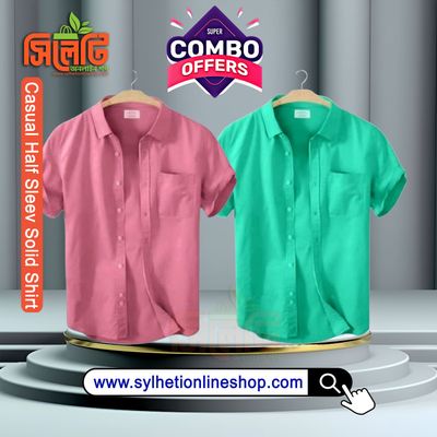Combo Men's Stylish Half Sleev Casual Solid Shirt_img_0