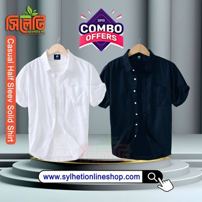 Combo Men's Stylish Half Sleev Casual Solid Shirt_img_0