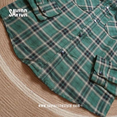 Hunter Green - Double Pocket Full Sleeve Check Shirt_img_2