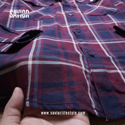 Maroon Mist - Double Pocket Full Sleeve Check Shirt_img_2