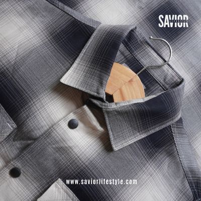 Grey Black - Double Pocket Full Sleeve Check Shirt_img_0